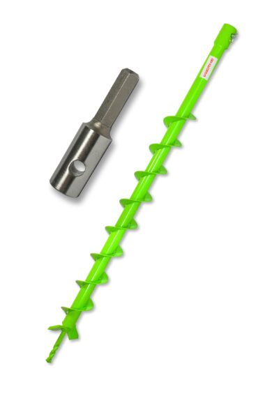 WERHE Erdbohrer für bohrmaschine mit HEX adapter ⌀50 mm, 80cm länge – Brunnenbohrer, Baumpflanzung, erdlochbohrer, Pfahlbohrer, Durchlässenbohrer – Präzise Bohrspitze und Hartmetallklingen