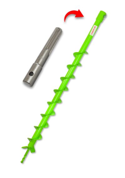 WERHE Erdbohrer für bohrmaschine mit SDS Max adapter ⌀50 mm, 80cm länge – Brunnenbohrer, Baumpflanzung, erdlochbohrer, Pfahlbohrer, Durchlässenbohrer – Präzise Bohrspitze und Hartmetallklingen