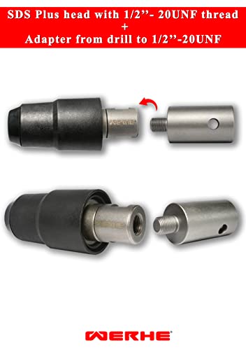 WERHE® Adapter für erdbohrer auf 1/2-20UNF zoll - für den Einsatz auf benzin erdbohrer und elekrische erdbohrer - Verwendung in alle bohrfutter mit 1/2 20UNF Außgewinde - Image 10