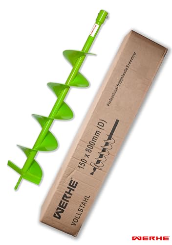 WERHE® Profi Bohrer VollStahl, Erdbohrer für bohrmaschine 150 mm extrem robust mit SDS Max Adapter - Pfahlbohrer Brunnenbohrer präzise Bohrspitze. - Image 10